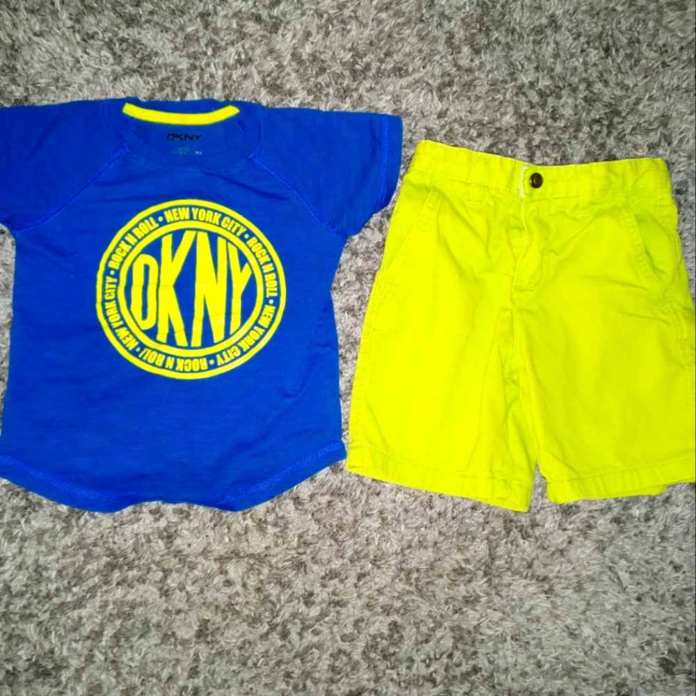 Boy DKNY shirt and short set